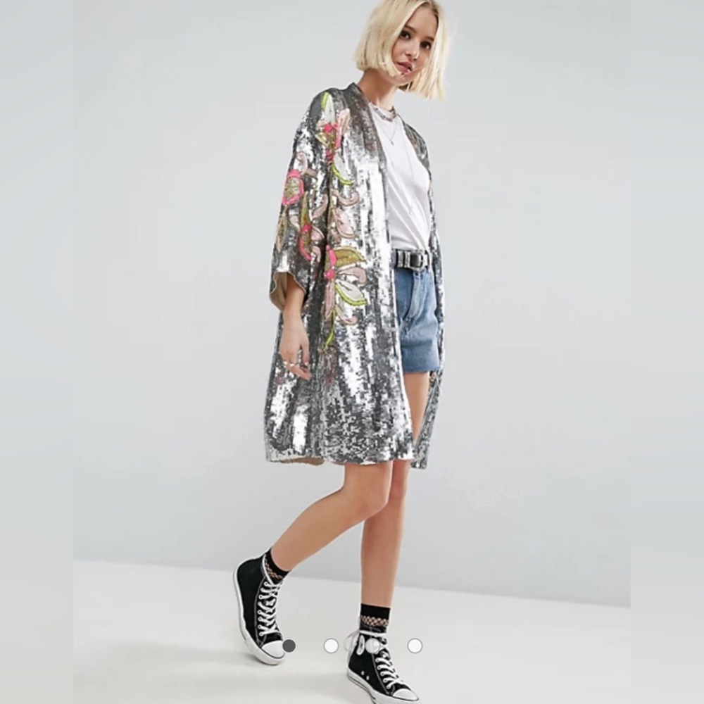 ASOS Festival Sequin Kimono - RARE & Blogger fave! - Picture 7 of 13
